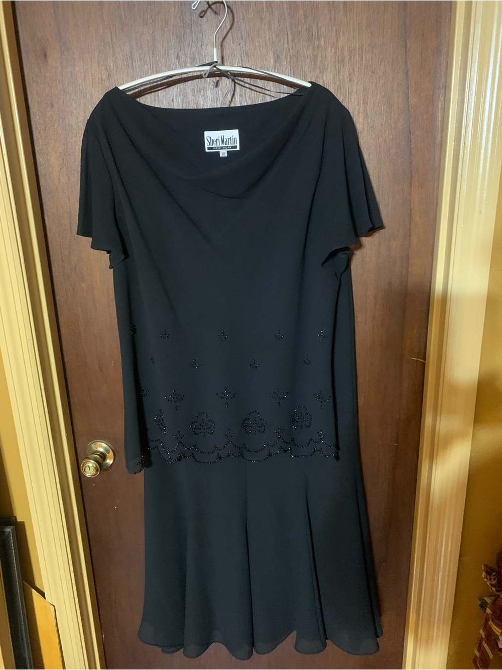 Sheri Martin Black Draped Neckline Dress